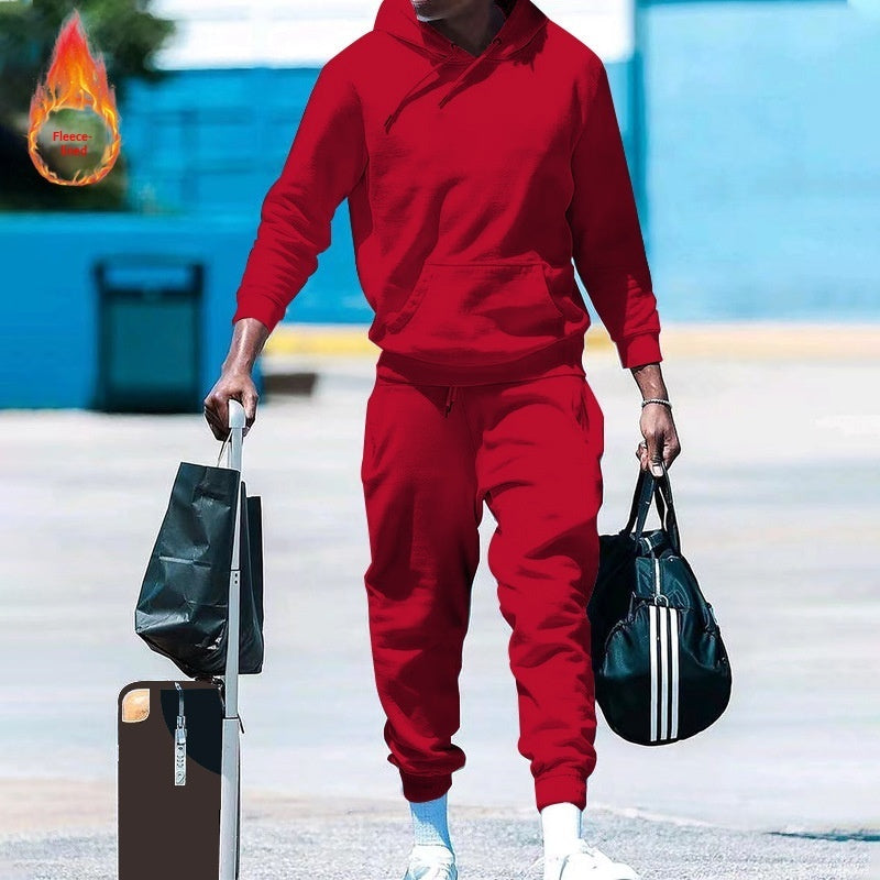 Men's Loose-Fit Two-Piece Sports Sweatshirt Set