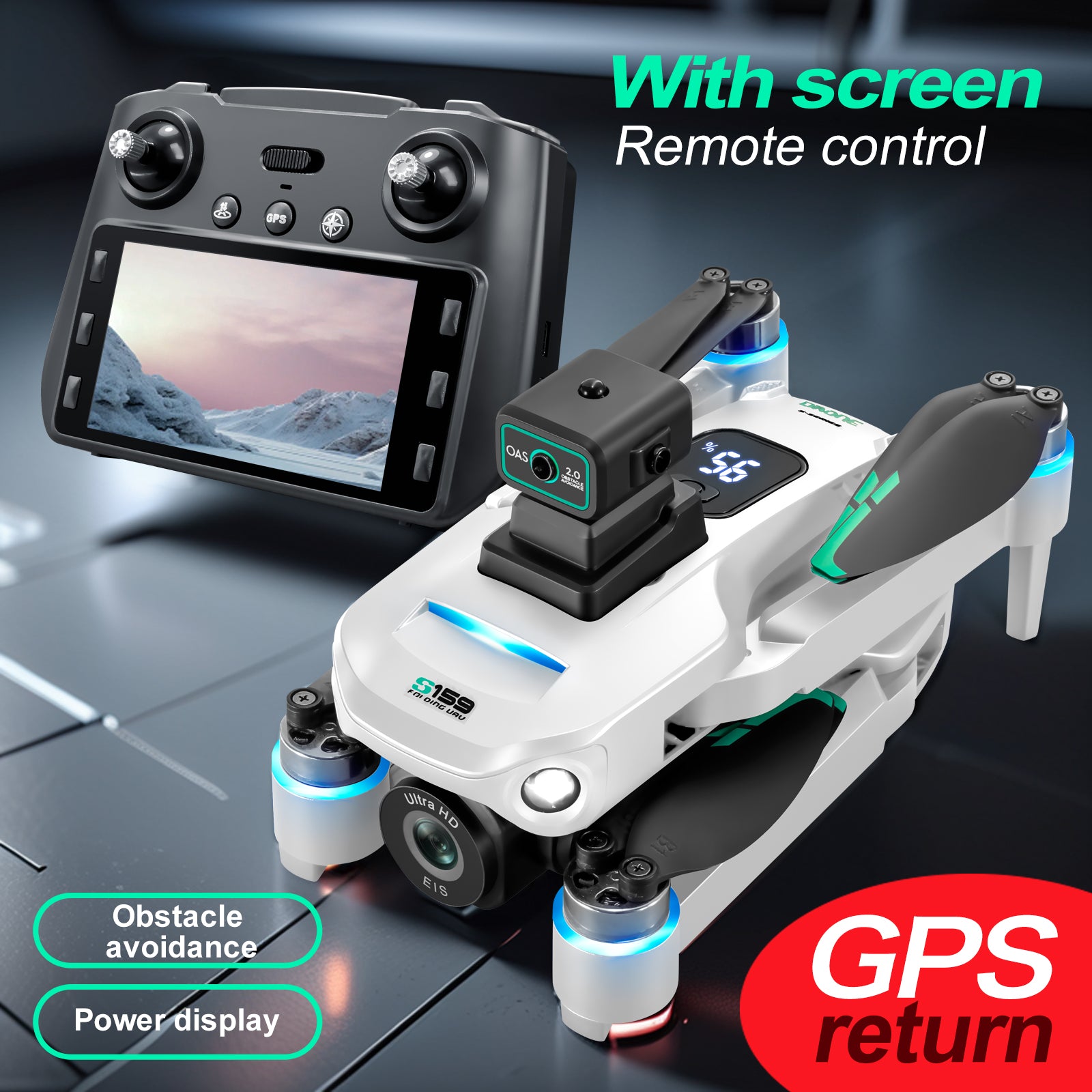 S159 Drone - 5G Wifi 8k Camera Aerial Photography With Screen Remote Controller