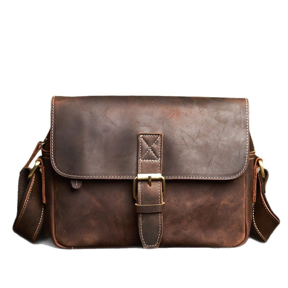 Fashionable Casual Men's First-Layer Leather Bag