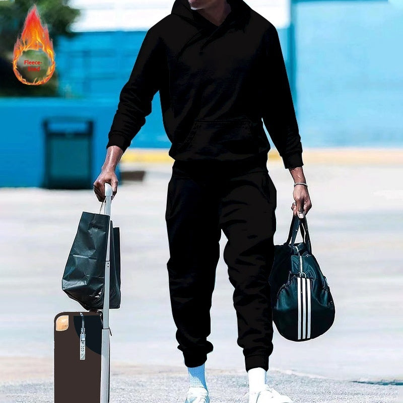 Men's Loose-Fit Two-Piece Sports Sweatshirt Set