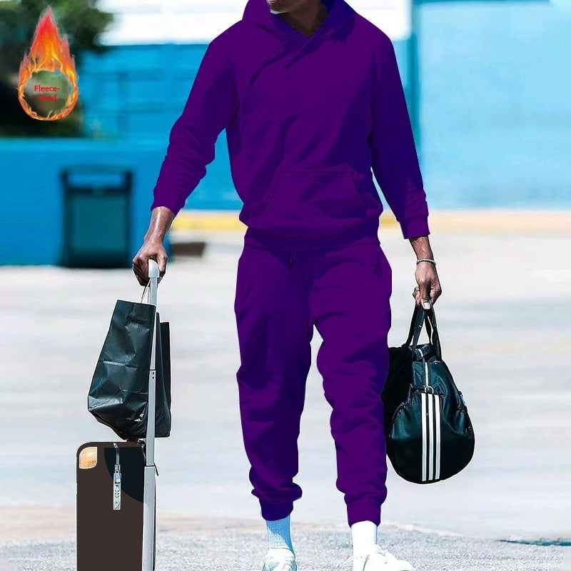 Men's Loose-Fit Two-Piece Sports Sweatshirt Set