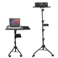 Projector Stand 29.5 To 71 Inch Adjustable Tripod 2 Shelves Portable Laptop Cart W Phone Holder