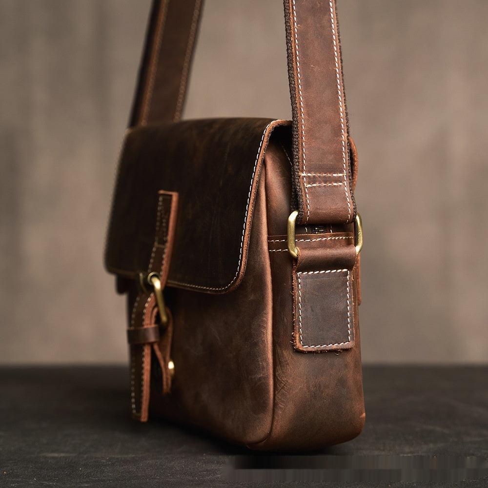 Fashionable Casual Men's First-Layer Leather Bag