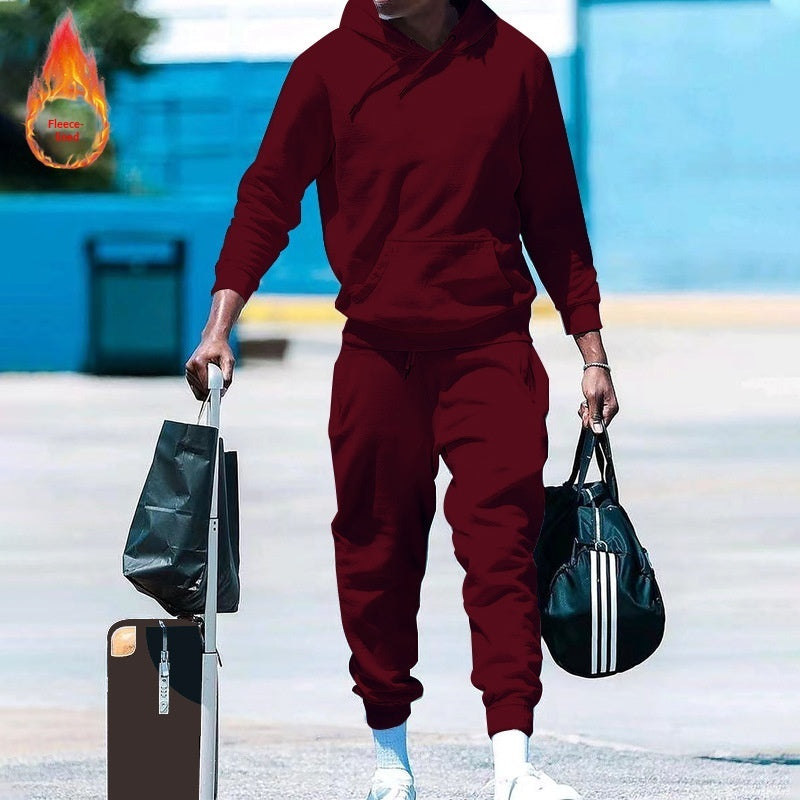 Men's Loose-Fit Two-Piece Sports Sweatshirt Set