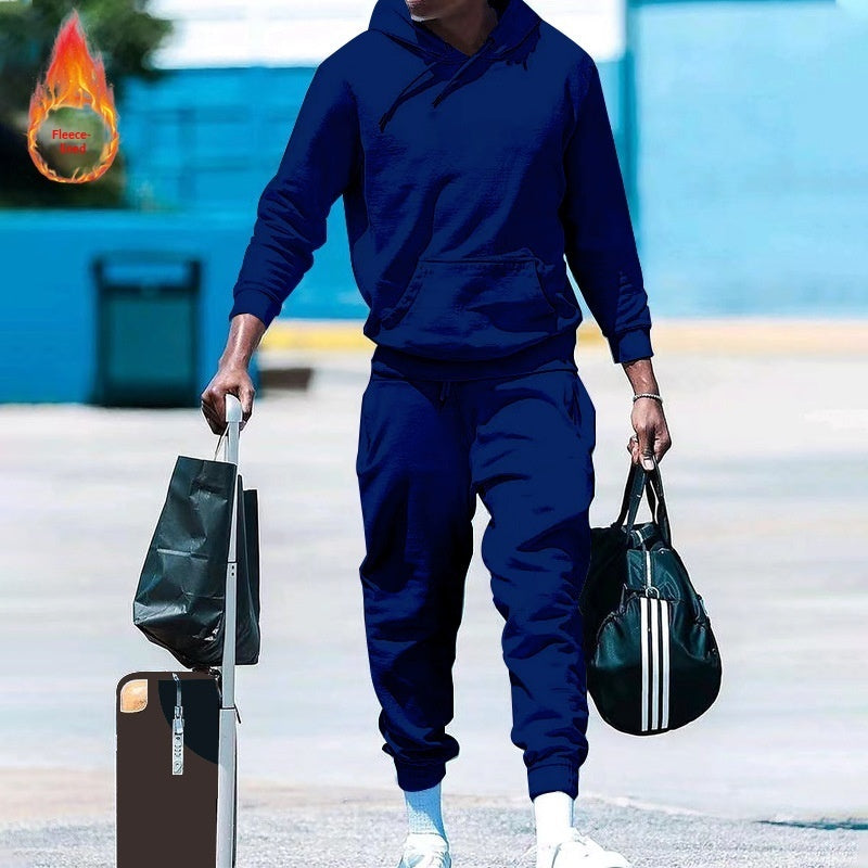 Men's Loose-Fit Two-Piece Sports Sweatshirt Set